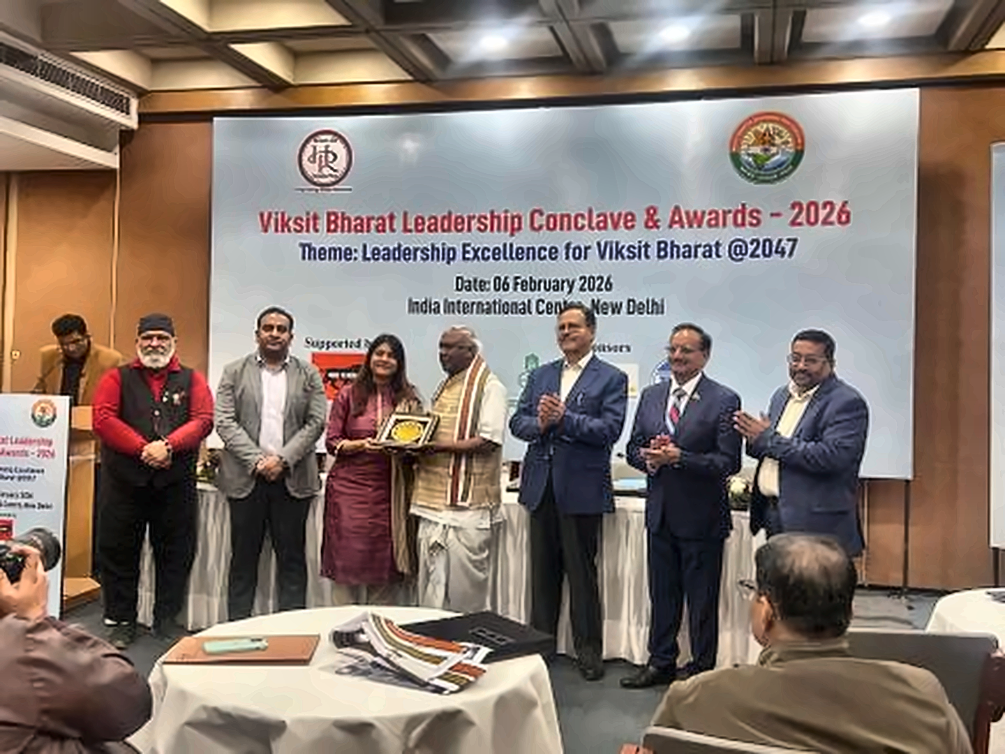 Shaifaly Sangal receiving Viksit Bharat Award