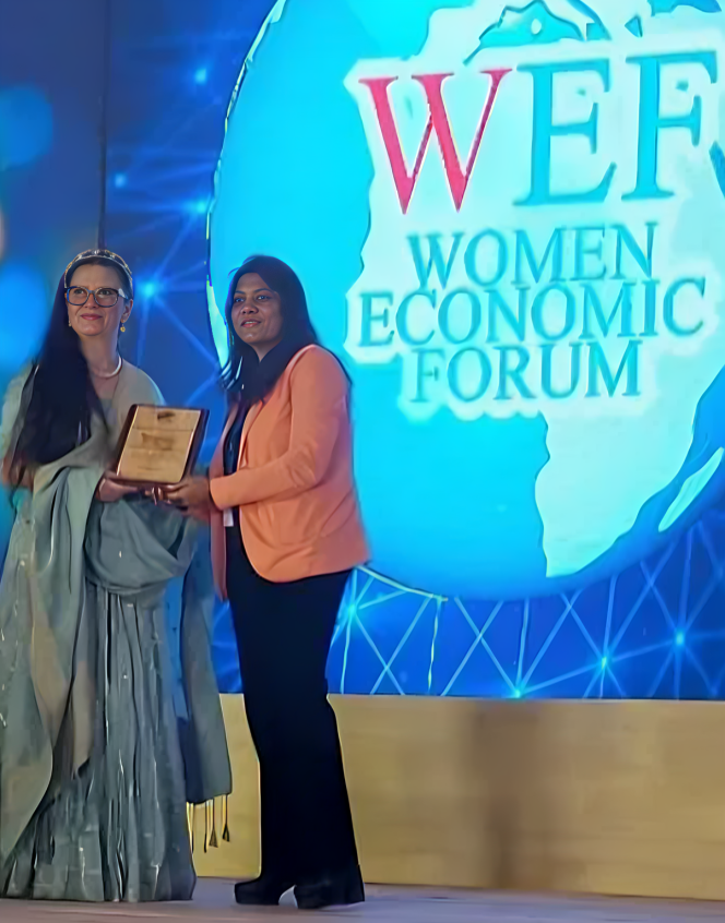 WEF award stage moment